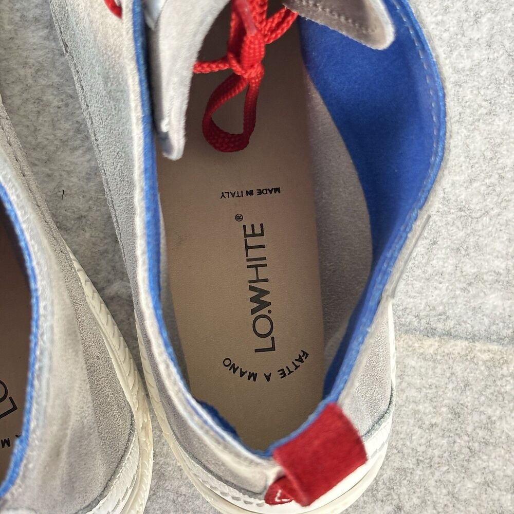 LO.WHITE 28030 Gray Suede Sneakers Mens Size 11.5 IOB & Dust Bag Italy MSRP $450 - Picture 10 of 14
